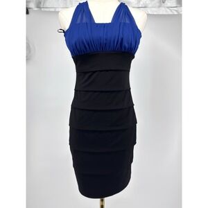 Sweet Storm Dress Black & Blue Halter Bodycon Sexy Party Cocktail‎ Dress Sz: S